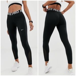 Nike Pro Training capri leggings in black with mesh womens size small
